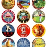 Vintage Travel Labels - Asia mix 1