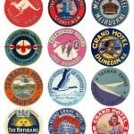 Vintage Travel Labels - Autralia, NZ, Tasmania