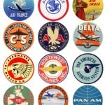 A mix of air transport and airlines vintage travel labels